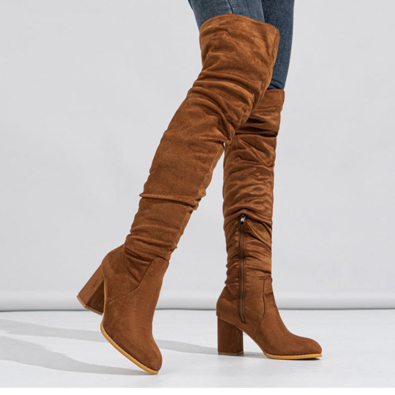 BECKY OVERKNEE SUEDE BOOTS