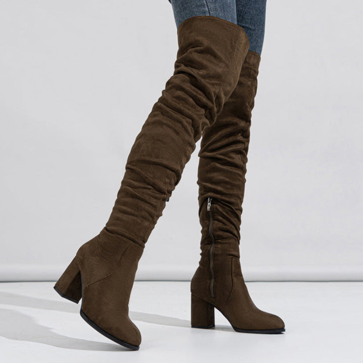 BECKY OVERKNEE SUEDE BOOTS