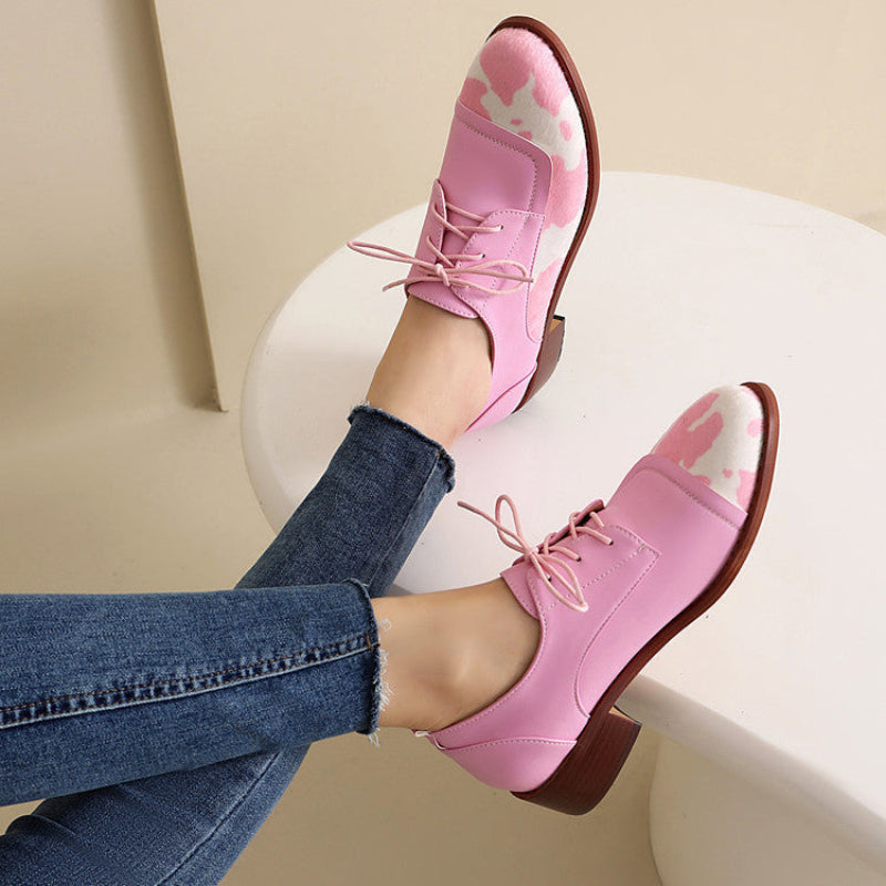 NICKI COWPRINT LOAFERS