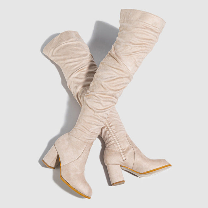 BECKY OVERKNEE SUEDE BOOTS