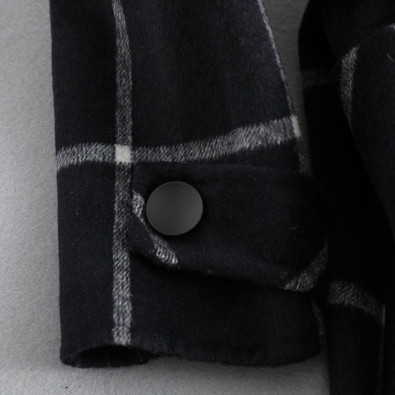 Valeria Women's Checkered Wool Coat - Elegant Tailored Overcoat