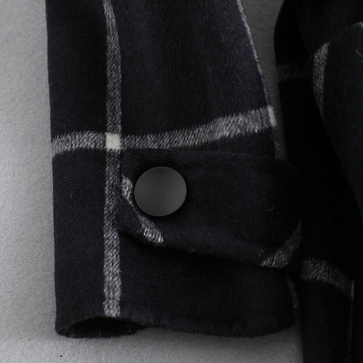 Valeria Women's Checkered Wool Coat - Elegant Tailored Overcoat
