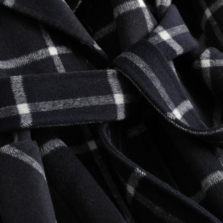 Valeria Women's Checkered Wool Coat - Elegant Tailored Overcoat