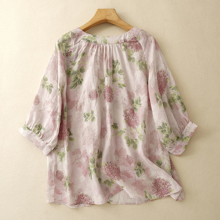 GINA LINEN BLOUSE