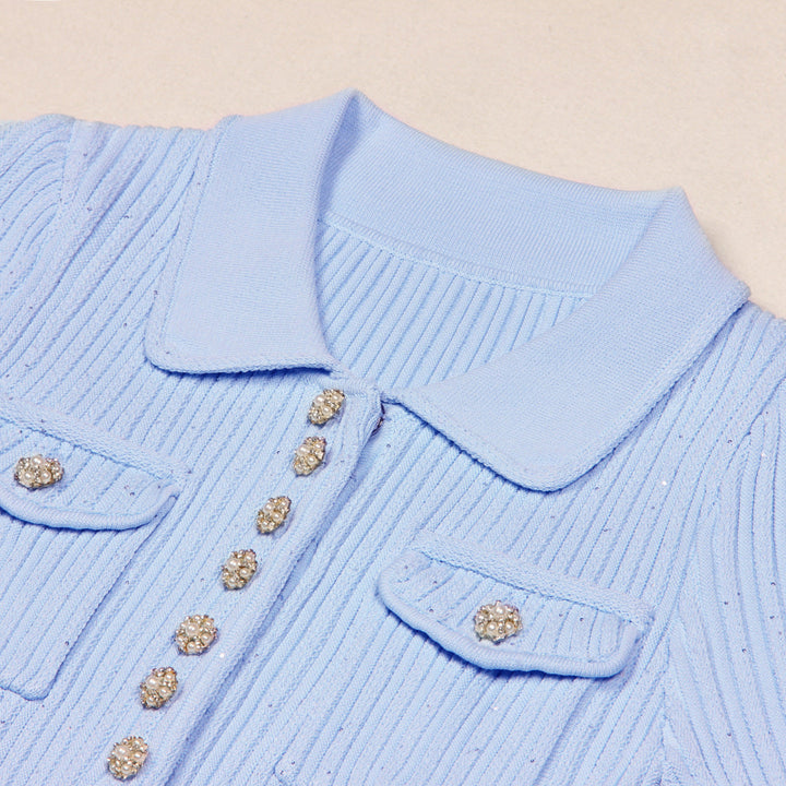 CELESTE™ BUTTON MINI DRESS