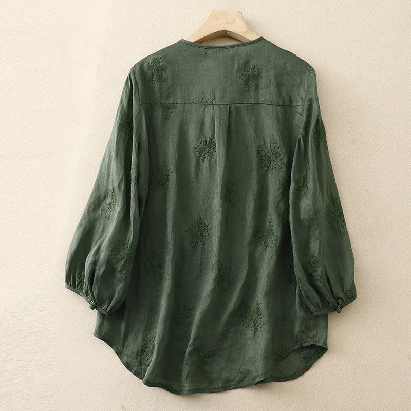 SCARLET LINEN BLOUSE