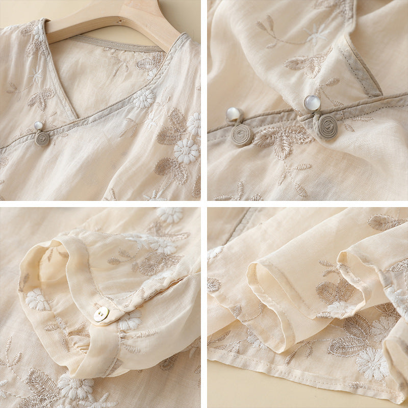ALINA LINEN BLOUSE