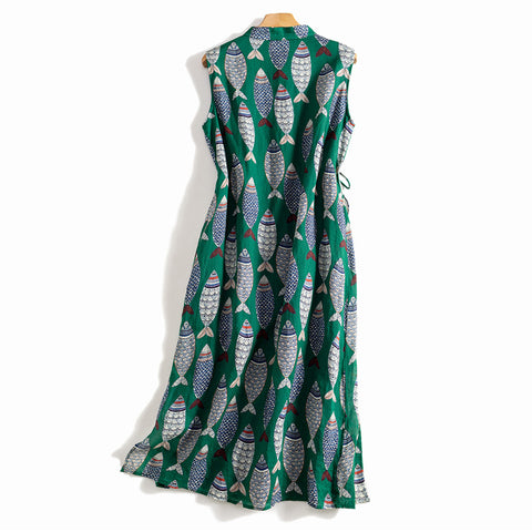 Robe en lin vue en mouvement