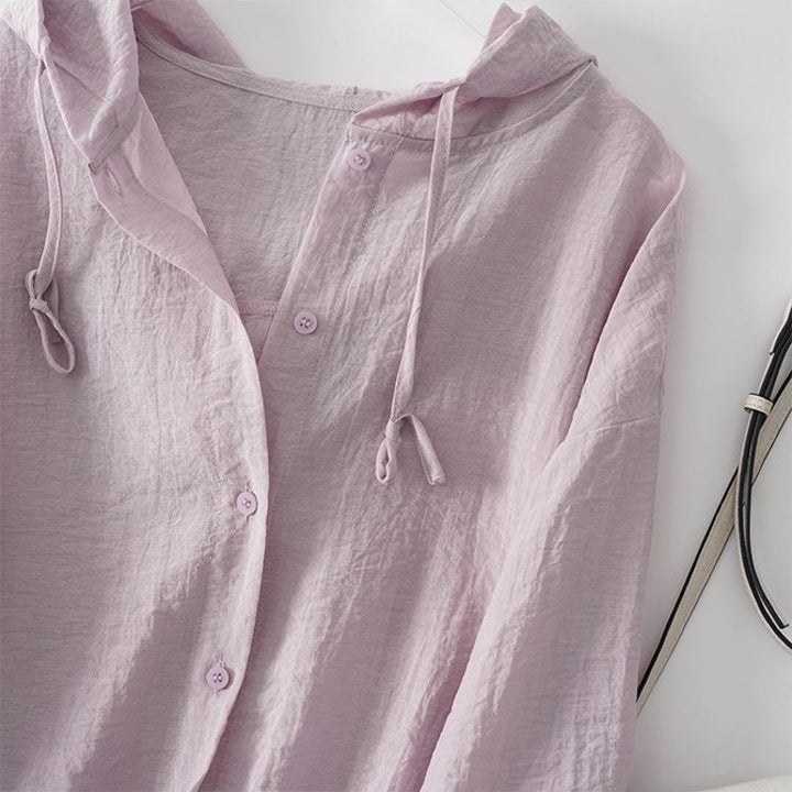 VIOLET LINEN HOODIE