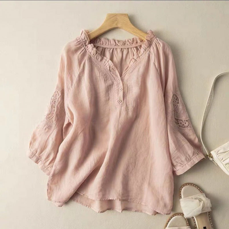 NATALIA™ LINEN BLOUSE