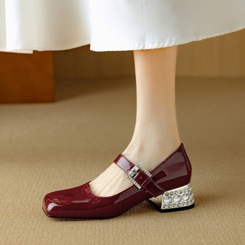 LEATHER MARY JANE HEELS