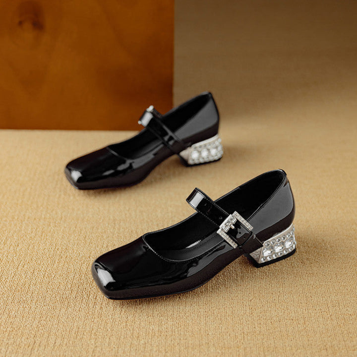 LEATHER MARY JANE HEELS