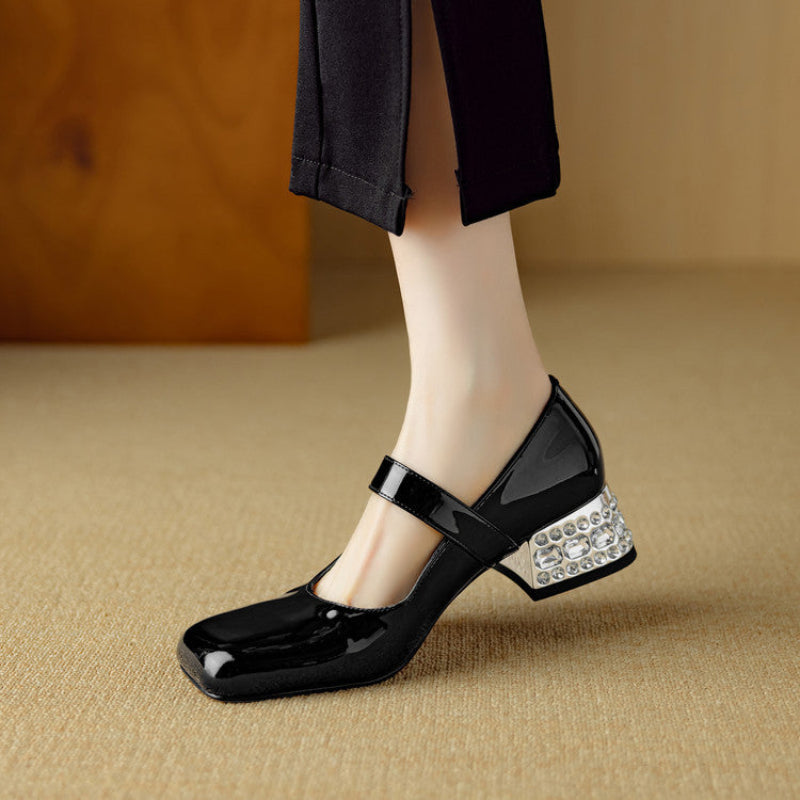LEATHER MARY JANE HEELS