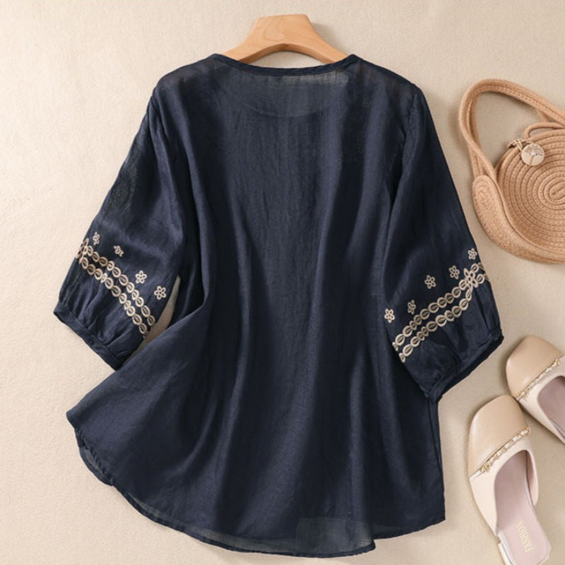 ALENA LINEN BLOUSE