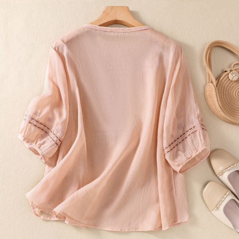 ALENA LINEN BLOUSE