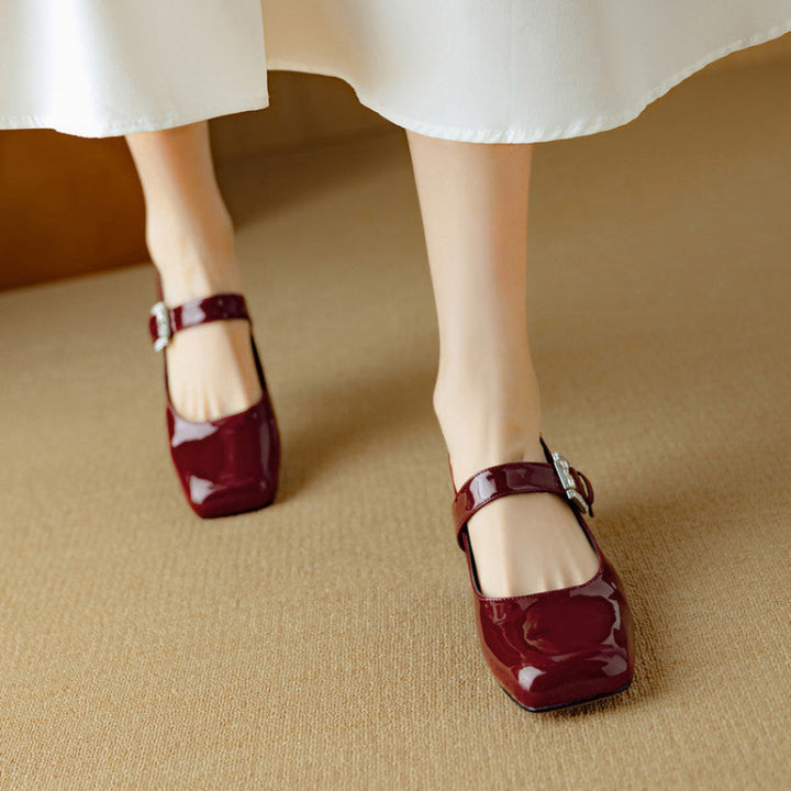 LEATHER MARY JANE HEELS