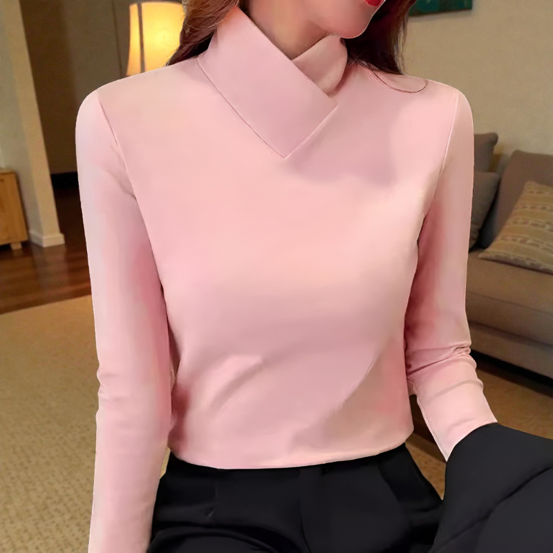 CLARA | SPLIT MOCK NECK TOP