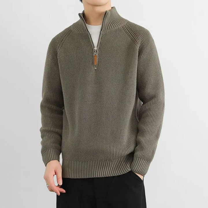 HERITAGE HALF ZIPPED SWEATER