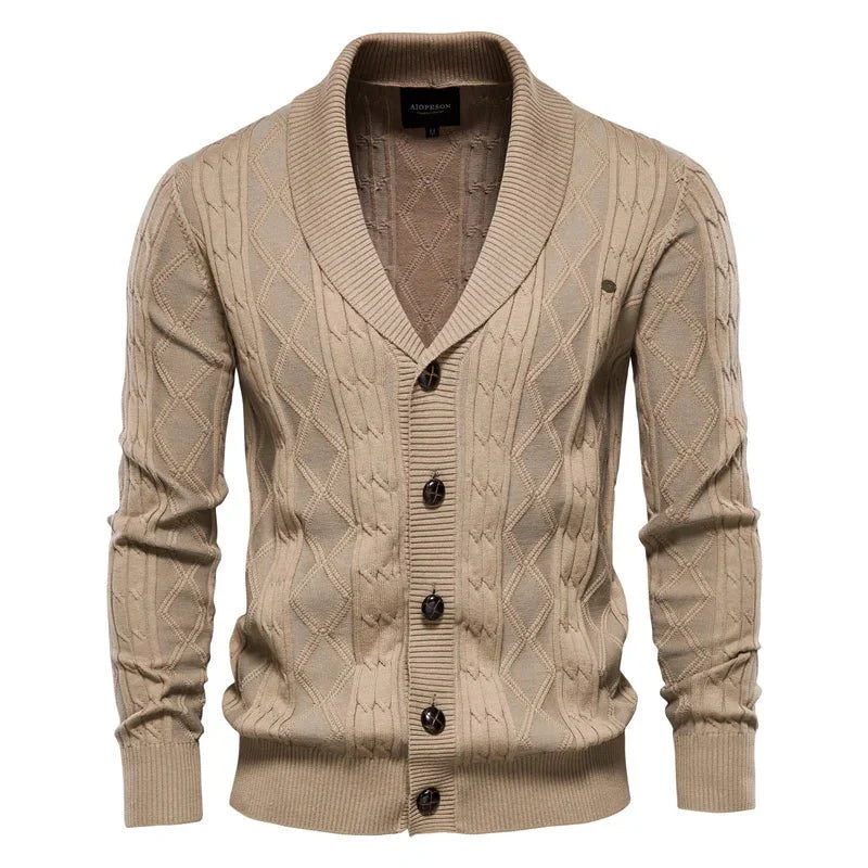 Waldemar Men's Slim Fit Cardigan with Button Placket