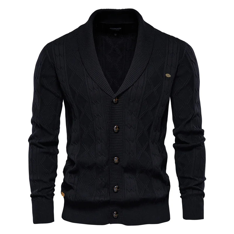 Waldemar Men's Slim Fit Cardigan with Button Placket