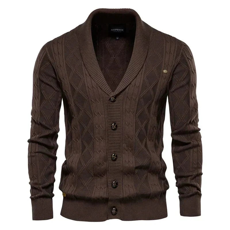 Waldemar Men's Slim Fit Cardigan with Button Placket