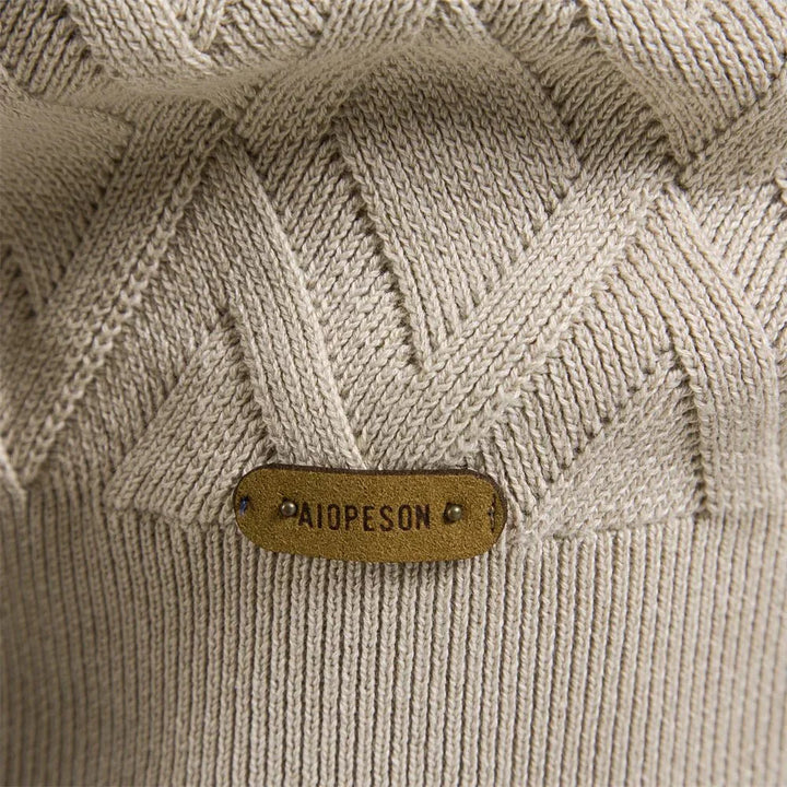 Theodor Men's Elegant Check Pattern Sweater Ultra-Soft Cotton