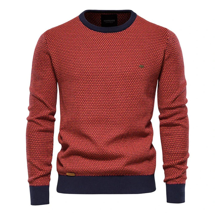 Steinmann Men's Checkered Pullover - Slim Fit Soft Cotton, Multiple Colors