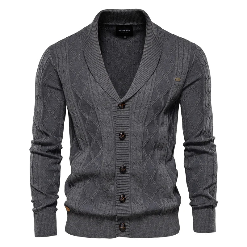 Waldemar Men's Slim Fit Cardigan with Button Placket