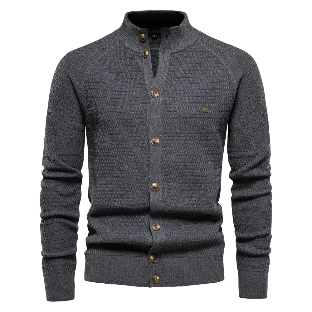 Ottmar Premium Cotton Cardigan - Slim Fit V-Neck for Men
