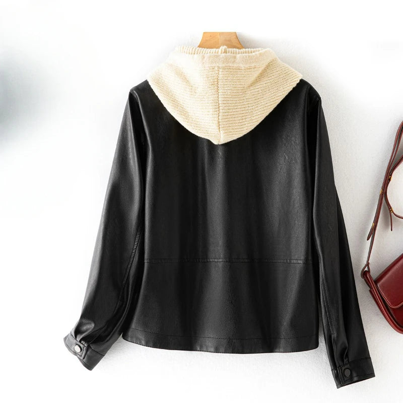 NOAM LEATHER HOODIE