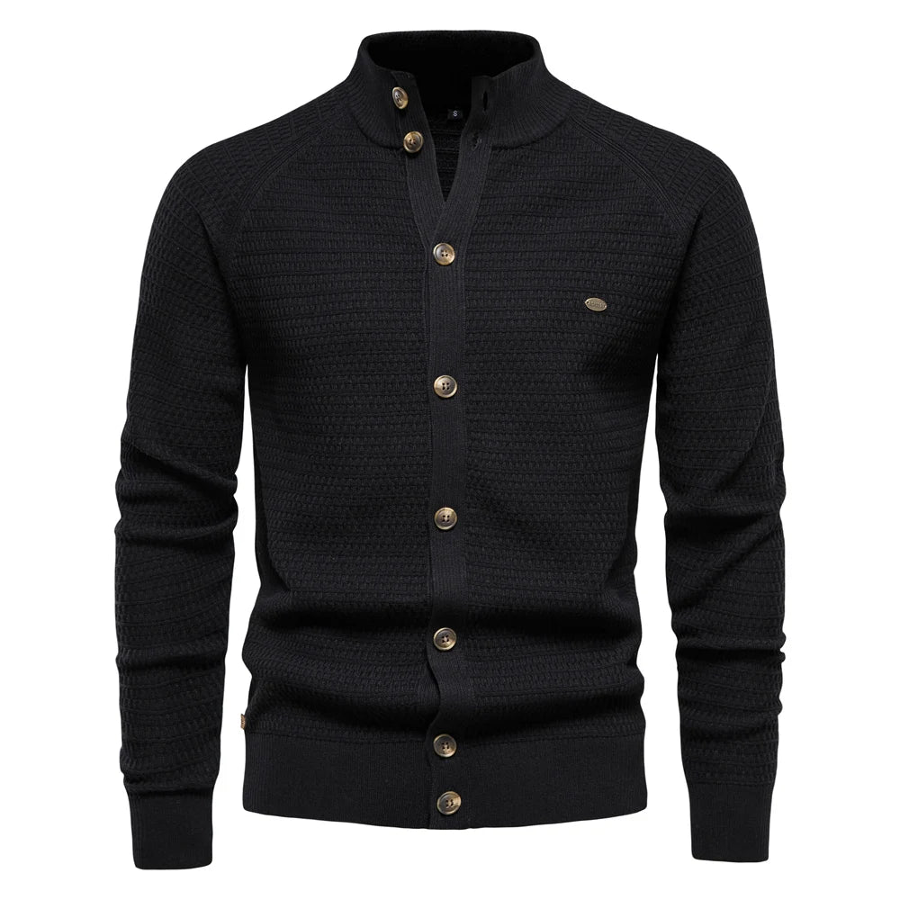 Ottmar Premium Cotton Cardigan - Slim Fit V-Neck for Men