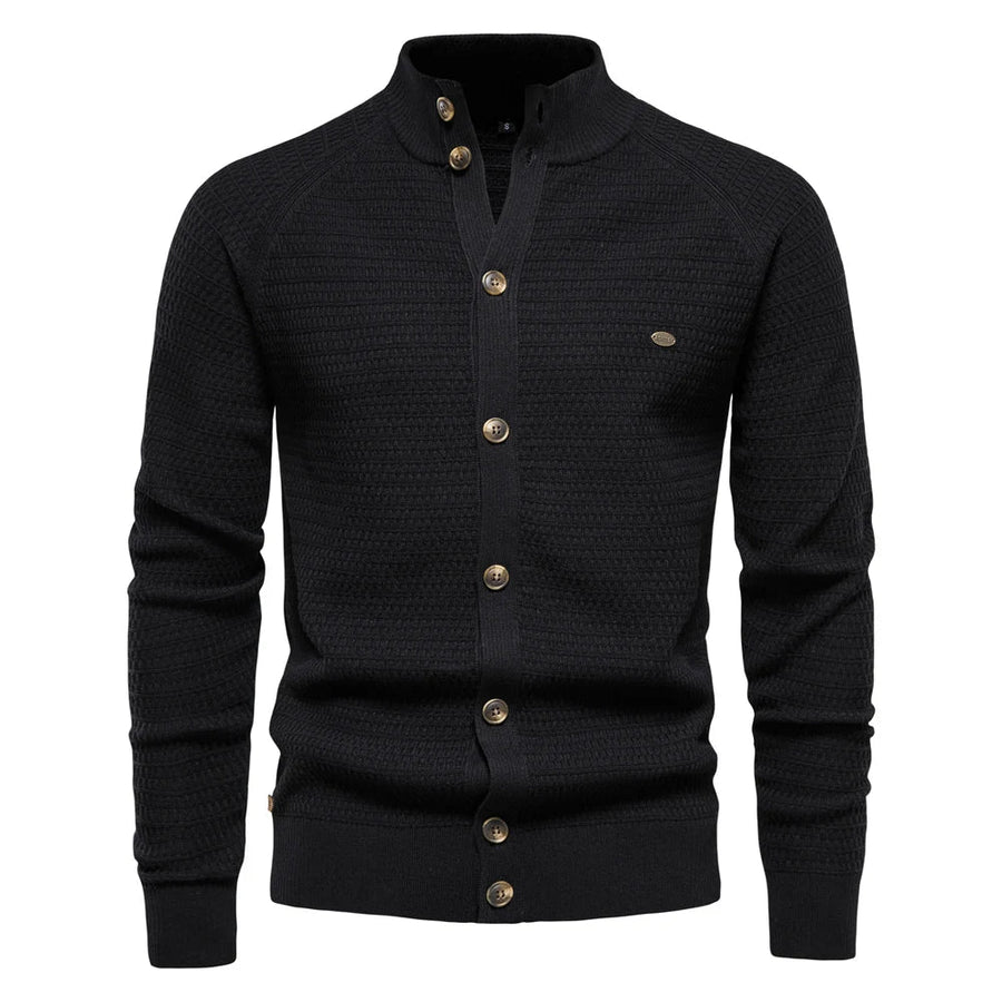 Ottmar Premium Cotton Cardigan - Slim Fit V-Neck for Men