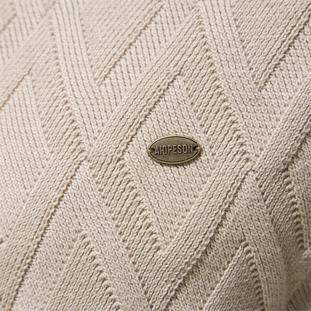 Theodor Men's Elegant Check Pattern Sweater Ultra-Soft Cotton