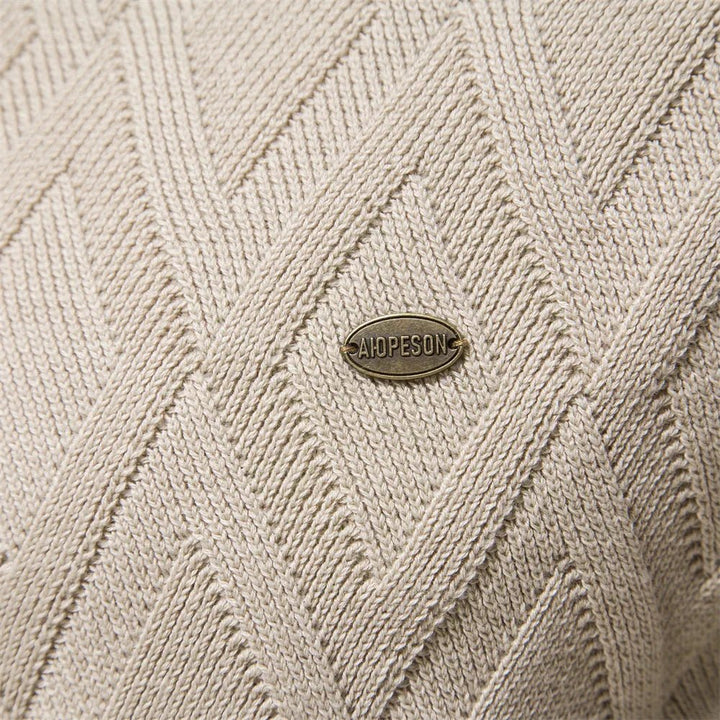 Theodor Men's Elegant Check Pattern Sweater Ultra-Soft Cotton
