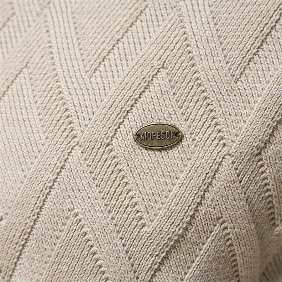 Theodor Men's Elegant Check Pattern Sweater Ultra-Soft Cotton