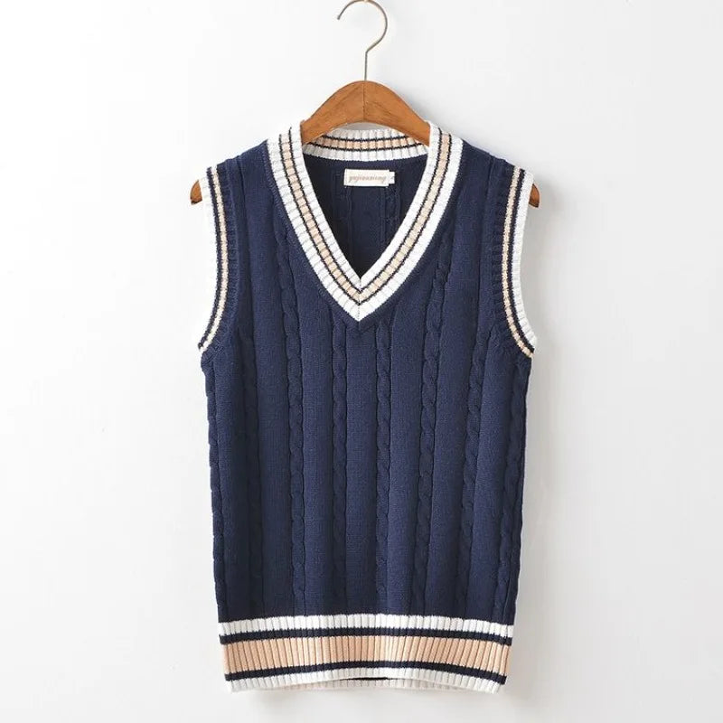 V NECK KNIT VEST