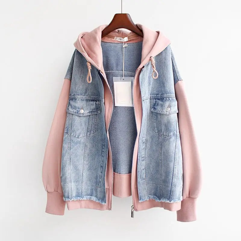 TWO-PIECE DENIM HOODIE