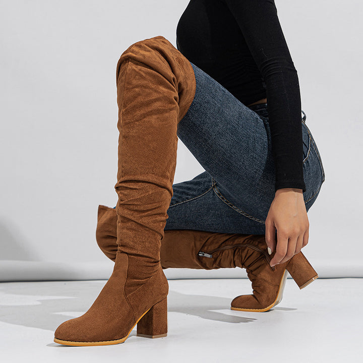 BECKY OVERKNEE SUEDE BOOTS