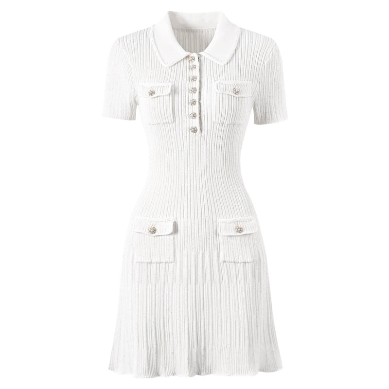 CELESTE™ BUTTON MINI DRESS