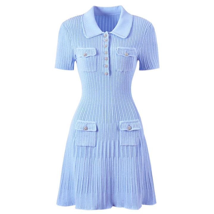 CELESTE™ BUTTON MINI DRESS