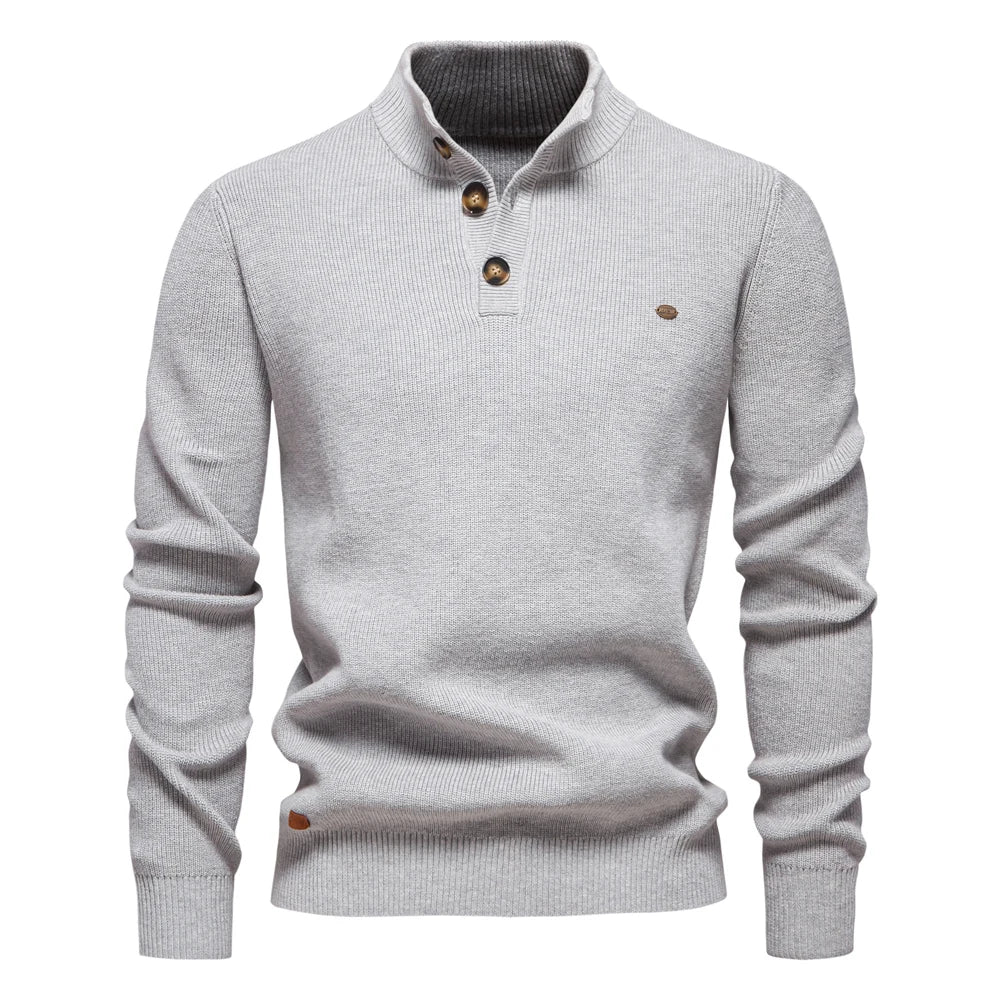 Konrad Men's Premium Button-Detail Pullover – Classic Knit Style