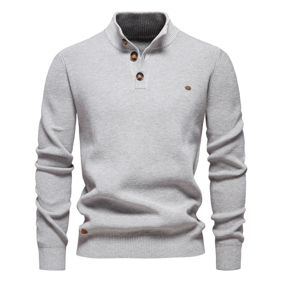 Konrad Men's Premium Button-Detail Pullover – Classic Knit Style