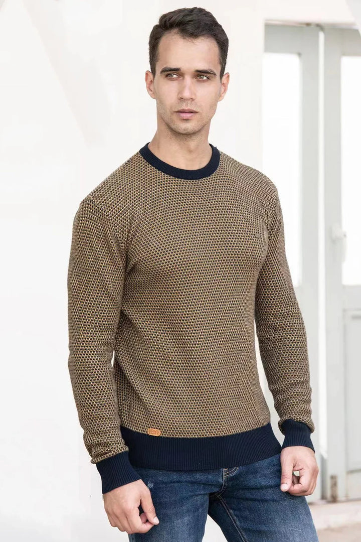 Steinmann Men's Checkered Pullover - Slim Fit Soft Cotton, Multiple Colors