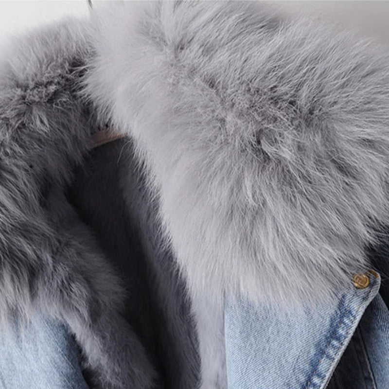 CÉLESTINE™ FOX FURR DENIM JACKET