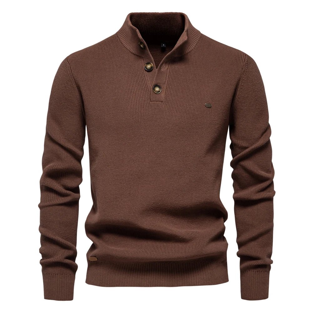 Konrad Men's Premium Button-Detail Pullover – Classic Knit Style