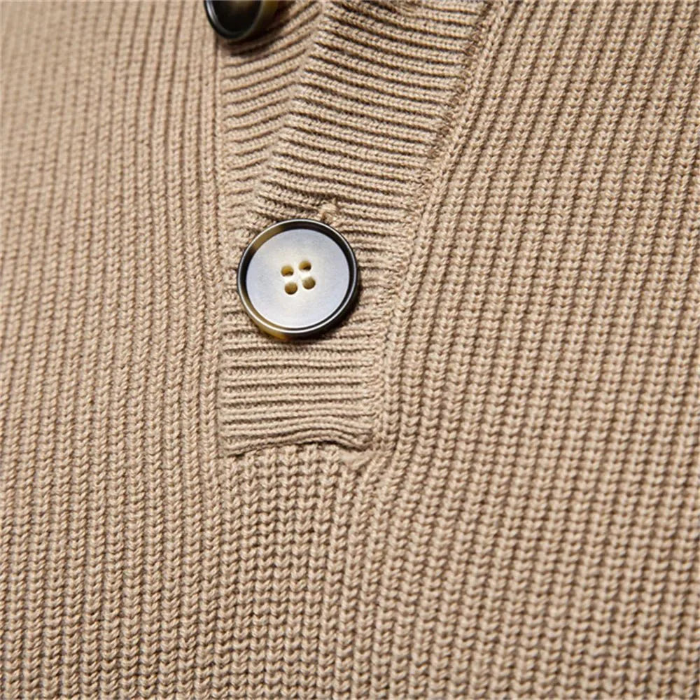 Konrad Men's Premium Button-Detail Pullover – Classic Knit Style