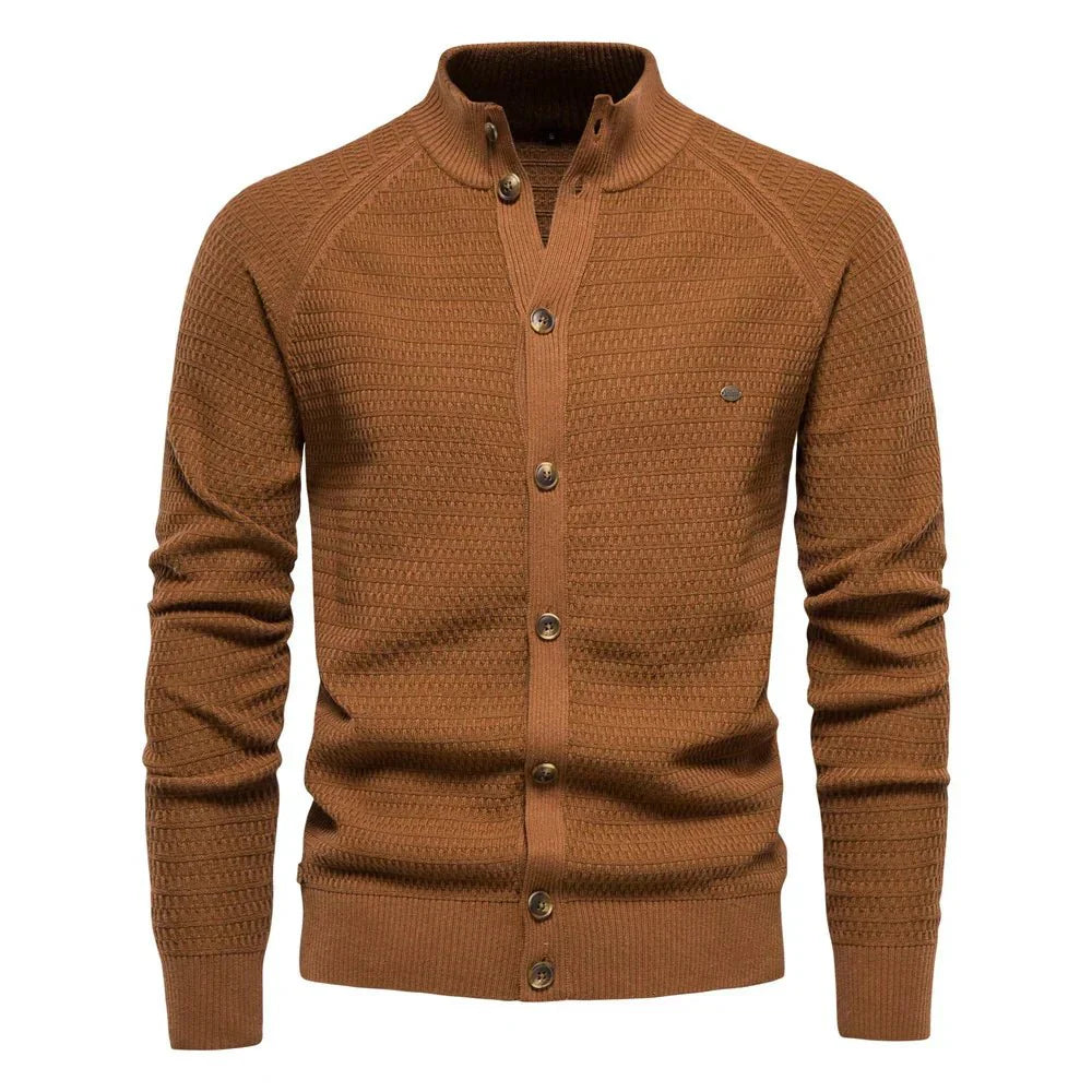 Ottmar Premium Cotton Cardigan - Slim Fit V-Neck for Men