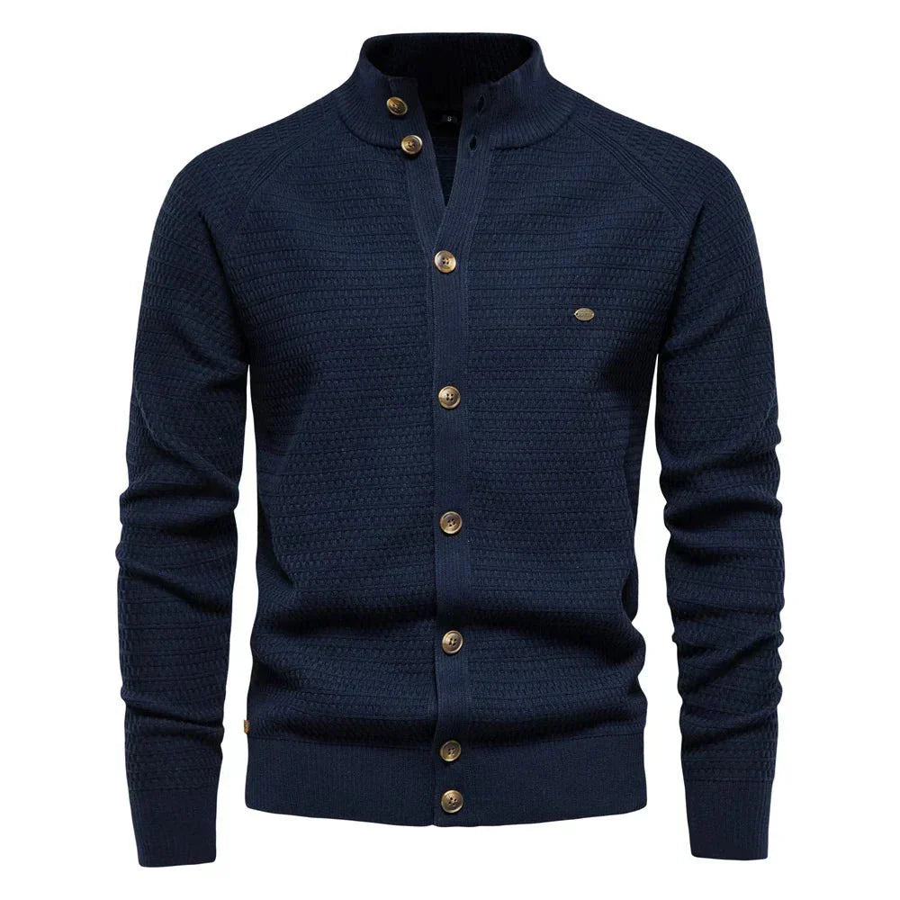 Ottmar Premium Cotton Cardigan - Slim Fit V-Neck for Men