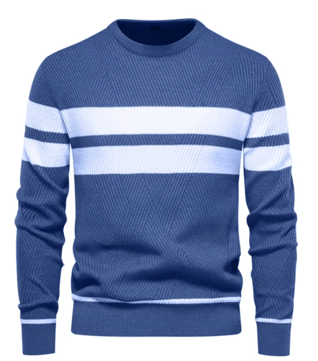 Berengar Men's Pullover – Herringbone Slim-Fit modern elegant max. Comfort
