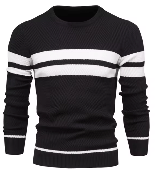 Berengar Men's Pullover – Herringbone Slim-Fit modern elegant max. Comfort